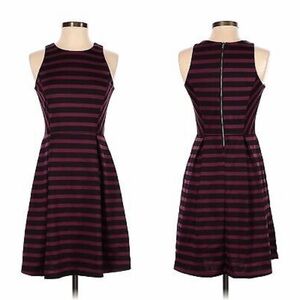 APT.9 A Line Sleeveless Horizontal Striped Dress Size 6 Exposed Back Zipper